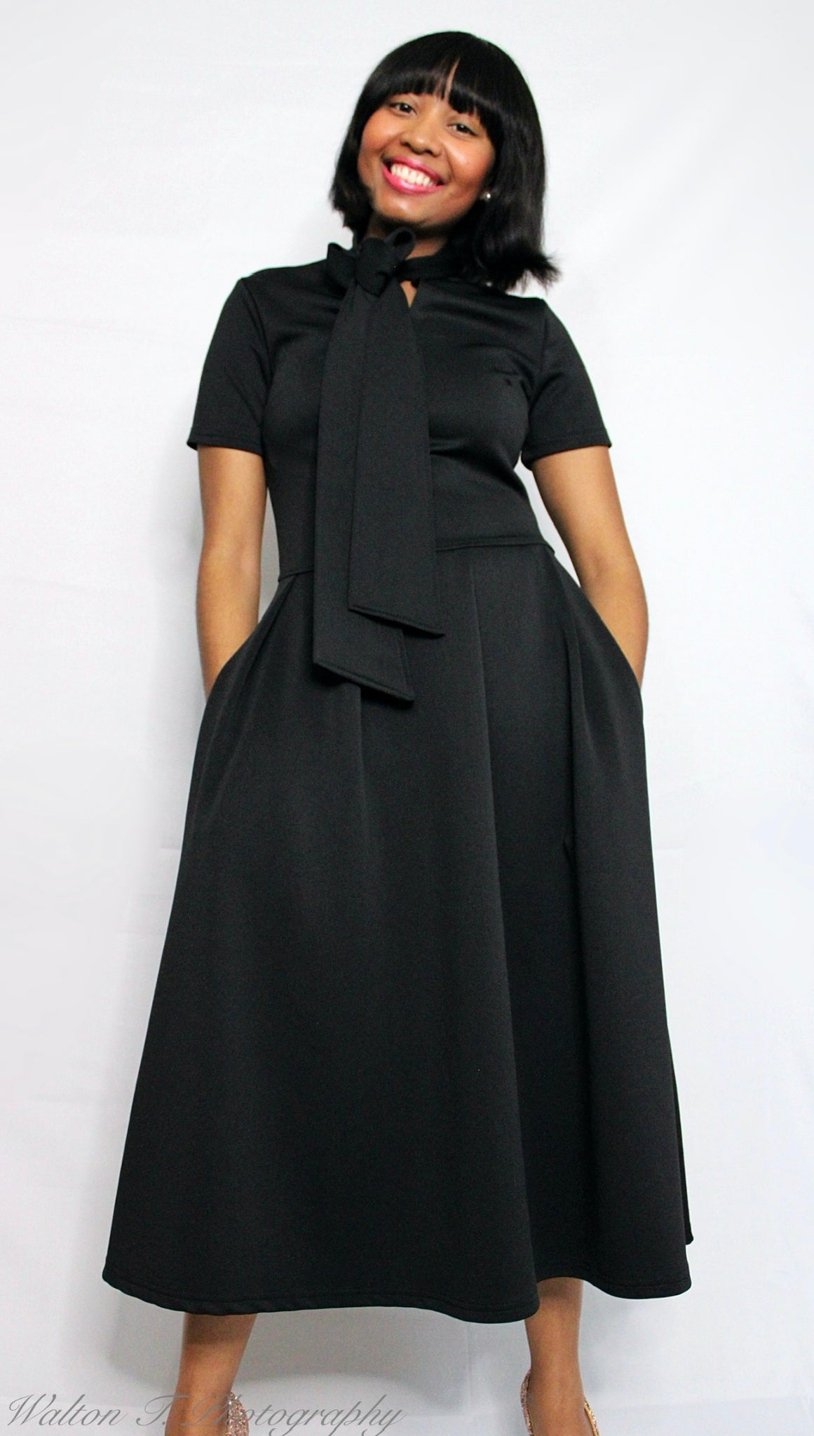 Graceful Pleated Black Dress Graceful Pleated Black Dress